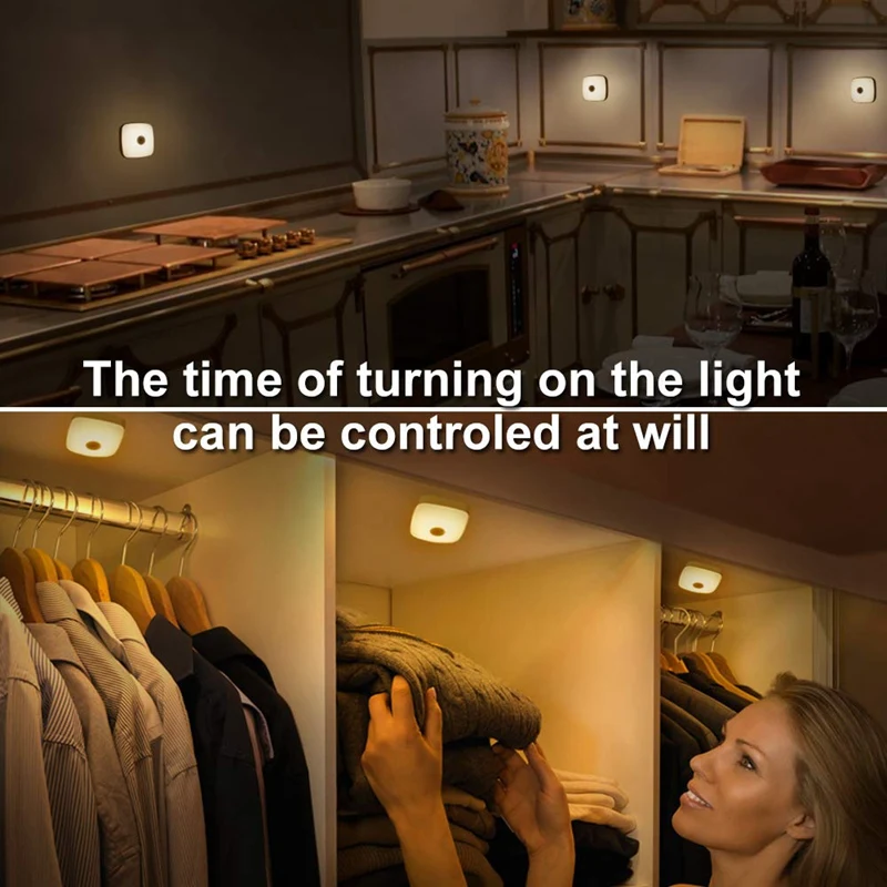 

New-Night Light Led Night Light Press Remote Control Dimmeble Nightlight Stick Anywhere Stair Lights Wall Lights Safe Lights Rec