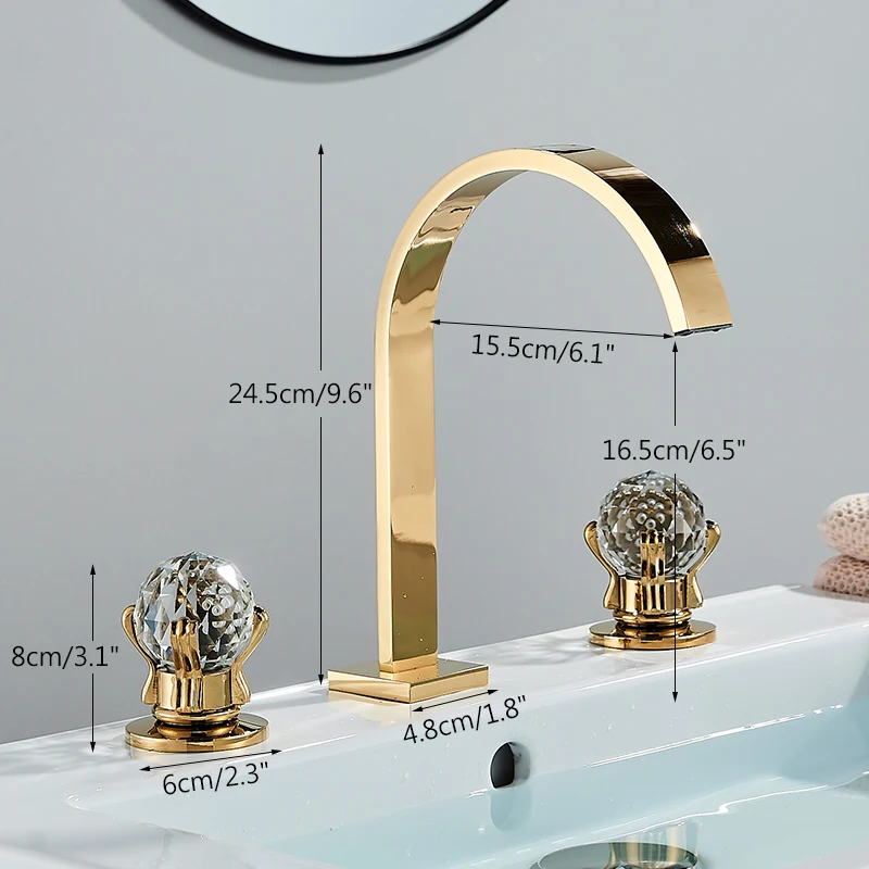 Torneira Duplo comando Banheiro Luxor Cristal