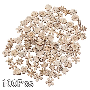 

100pcs DIY Doodle Educational Toy Small Natural Wooden Slice Scrapbooking Embellishments DIY Craft Decor 20mm Mixed Pattern