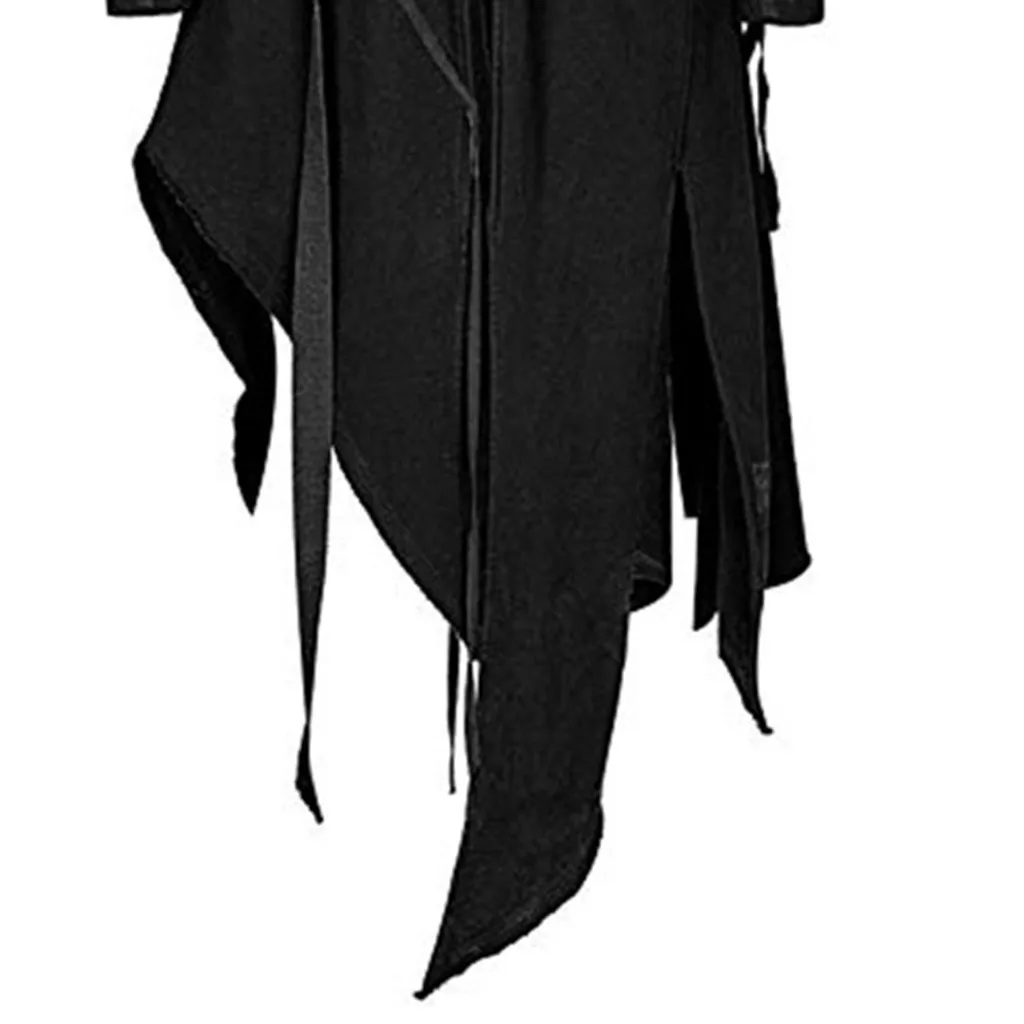 Trench Coat Men Hooded Sweatshirts Hip Hop Irregular Design Long Cardigan
