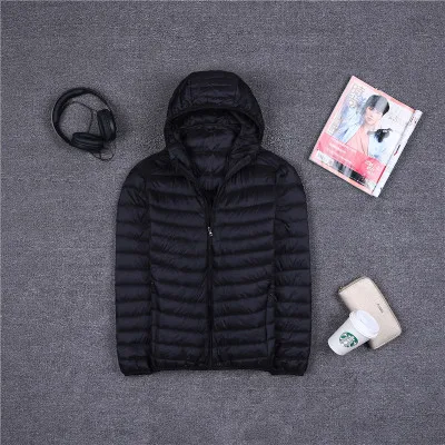 hooded black Осень Зима размера плюс 91% белый утиный пух пальто для мужчин с капюшоном ультра светильник пуховик Мужская ветрозащитная теплая парка S-7XL мужская s ткань - Цвет: hooded black