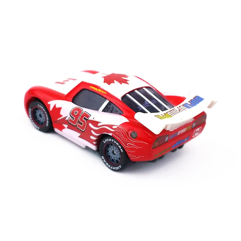 Disney Тачки № 95 Lightning Mcqueen Канада узор 1:55 Diecast металлические игрушечный автомобиль