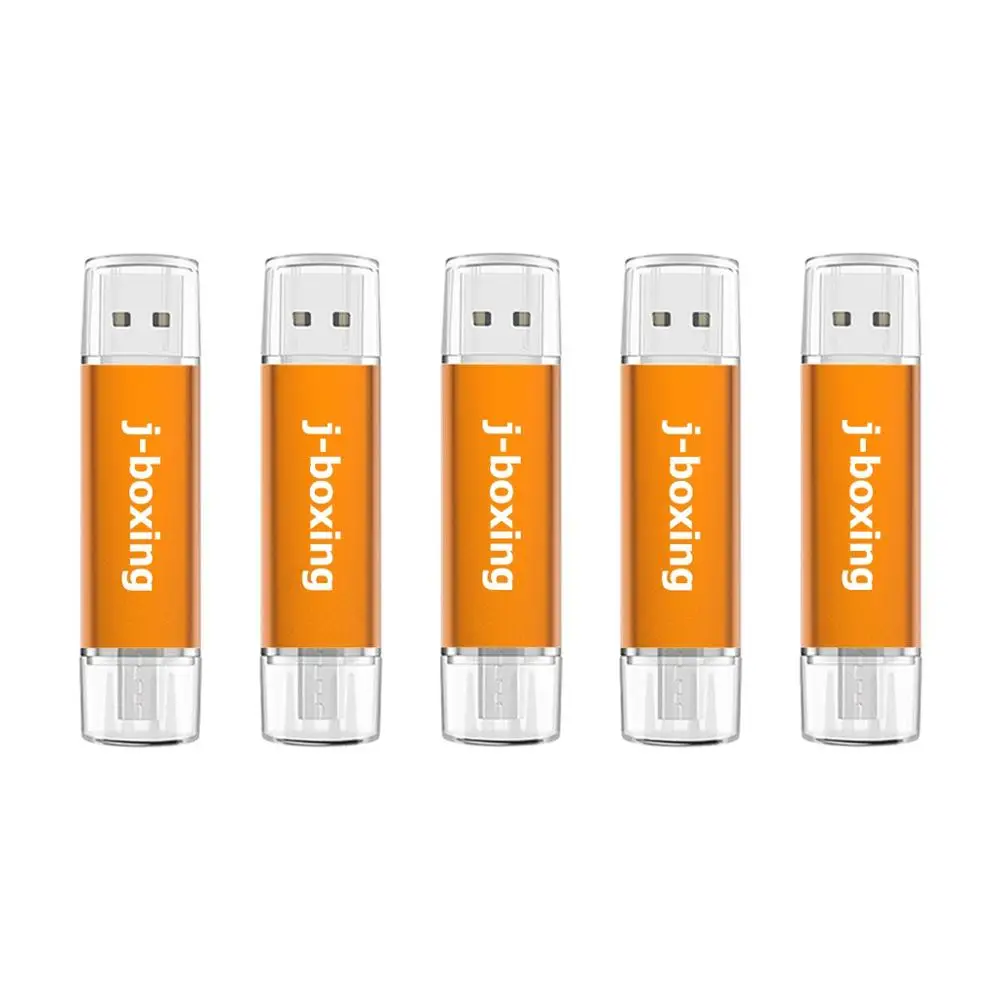 

5X 8GB 32GB OTG USB Flash Dual Port USB Memory Stick 16GB 64GB Rectangle otg flash pendrive For PC Huawei Xiaomi Samsung Orange