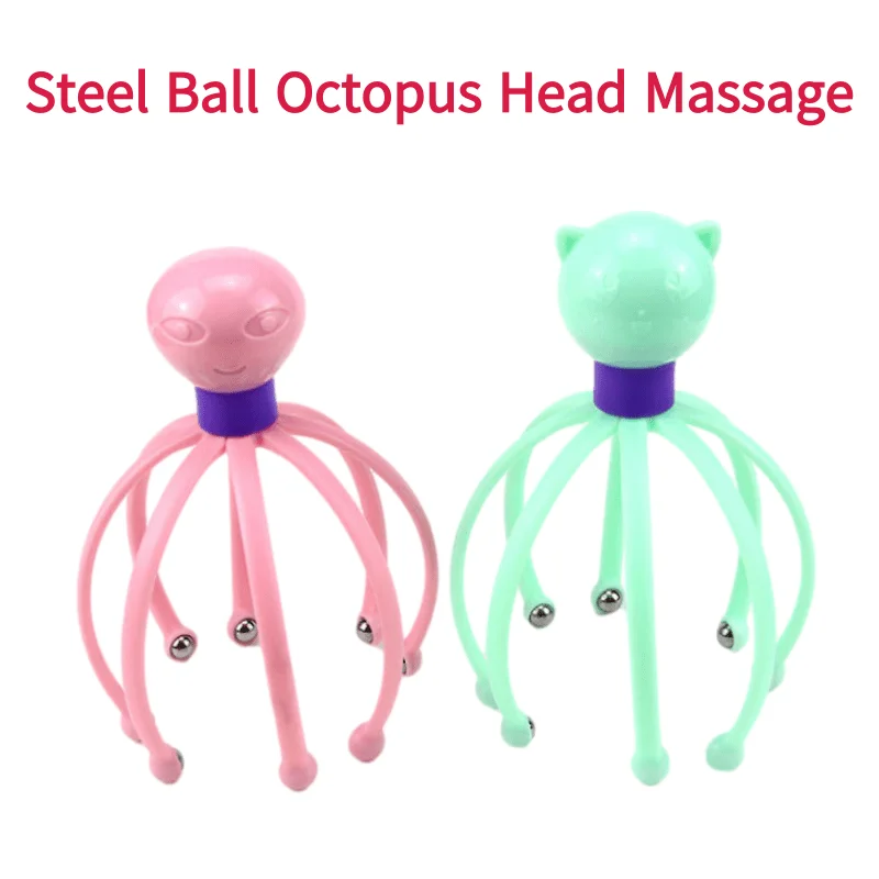 

New style Head Massager Hand Held Claw Scalp Massager 8-Finger Relax SPA Steel Ball Hair Stimulator Adjustable for Travel