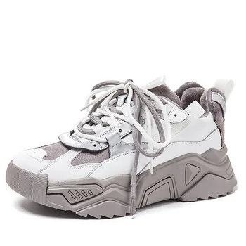 

Women Chunky Sneakers Breathable Shoes 2020 Spring New Flat Platform Shoes Girl Thick Bottom Outdoor Ladies Shoes