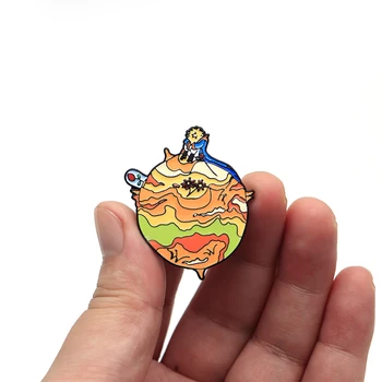 

20pcs/lot Enamel Pins Le Petit Prince Brooches Alien Planet Rose Badge Lapel / Hat Badge Pins Denim Jacket Collar Corsage D55
