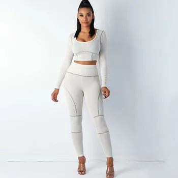 

Casual Knitted Tracksuit Women Outfits Long Sleeve Two Piece Set Top And Pants Sweat Suits Women Set Fall Winter Matching Sets