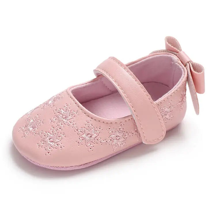 Детская обувь для мальчиков и девочек; детская обувь для малышей младенцев; дизайн; обувь принцессы из искусственной кожи с бантом для маленьких девочек; обувь для малышей - Color: Pink