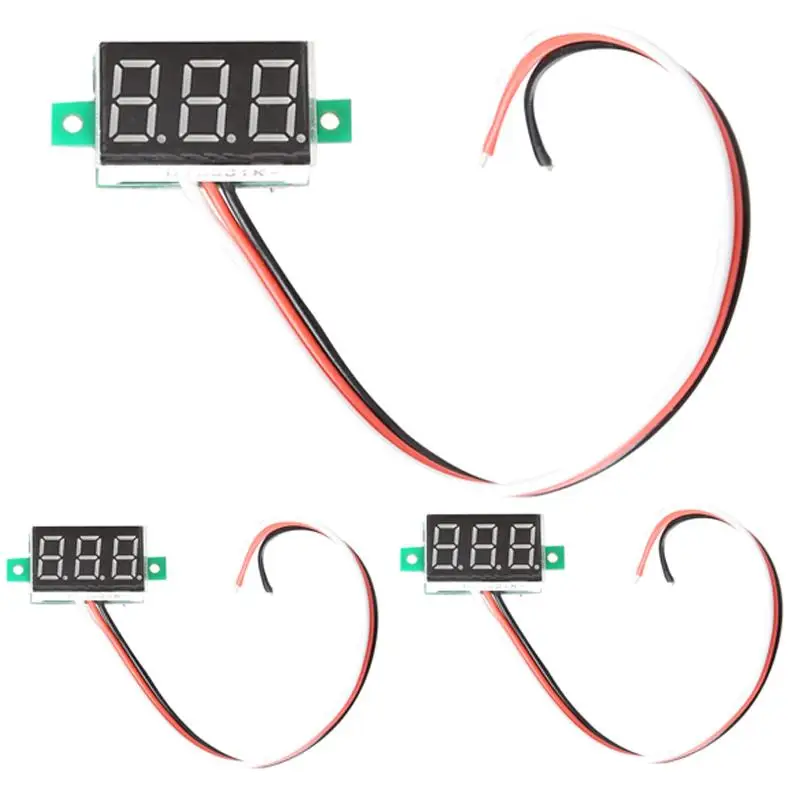 0,36 дюймов Мини цифровой вольтметр измеритель напряжения тестер с тремя проводами DC0-100V СВЕТОДИОДНЫЙ экран панели электронные детали аксессуары D