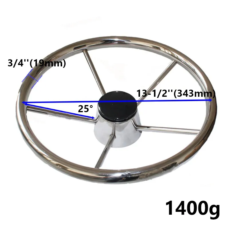 13-1/2 ''лодка из нержавеющей стали рулевое колесо 5 спиц 25 градусов для яхты лодок аксессуары морской 343 мм диаметр