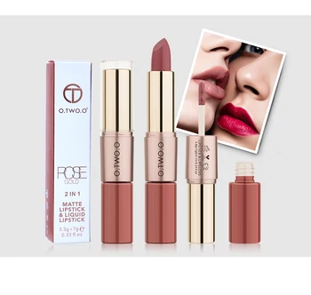 

O.TWO.O 12 Colors Lips Makeup Lipstick Lip Gloss Matte Lipstick Waterproof Long Lasting 24h Moisture Cosmetic Lipstick Red Lip