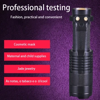 

Portable UV Flashlight Skid-Proof Waterproof UV Light With Zoom Function for Night Fishing Hunting Camping Outdoor Activity Tool