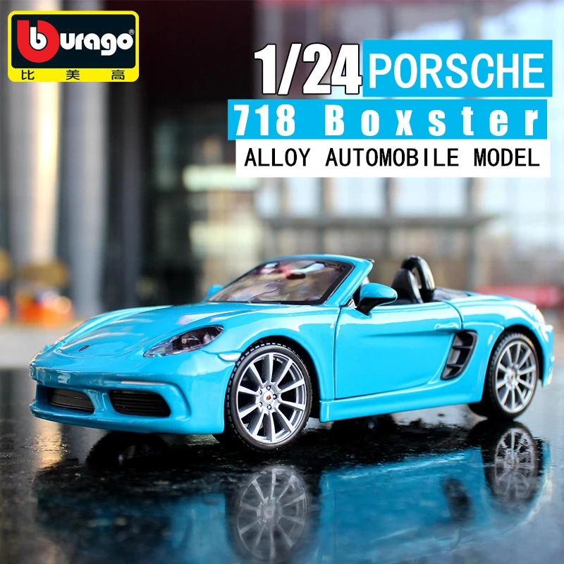 Porsche 718 Bburago 1:24 Porsche BOXSTER моделирование сплава Модель автомобиля ремесла украшения Коллекция игрушек инструменты подарок - Цвет: Porsche 718