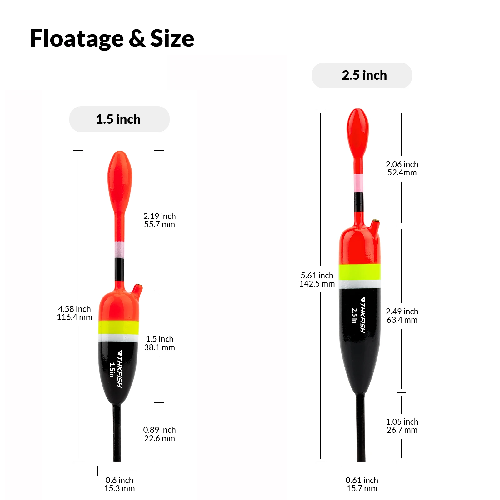 5pcs/lot Fishing Slip Float Bobber 1.5in 2.5in Saltwater Freshwater Balsa Wood Slip Bobber Rigs Bass Fishing Tackle Fishing Tackle