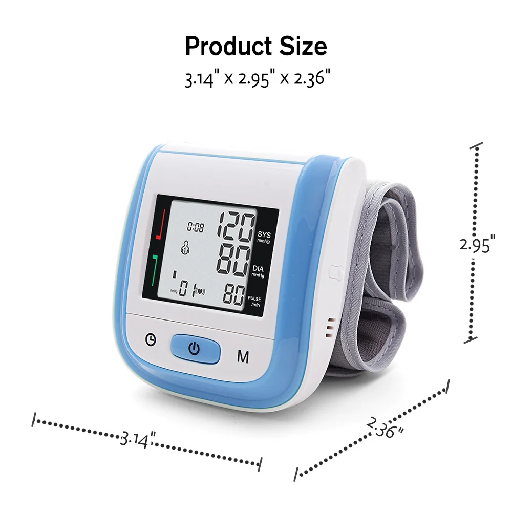 Medical Digital Wrist Blood Pressure Monitor Heart Rate Pulse Meter Measure Sphygmomanometer PR