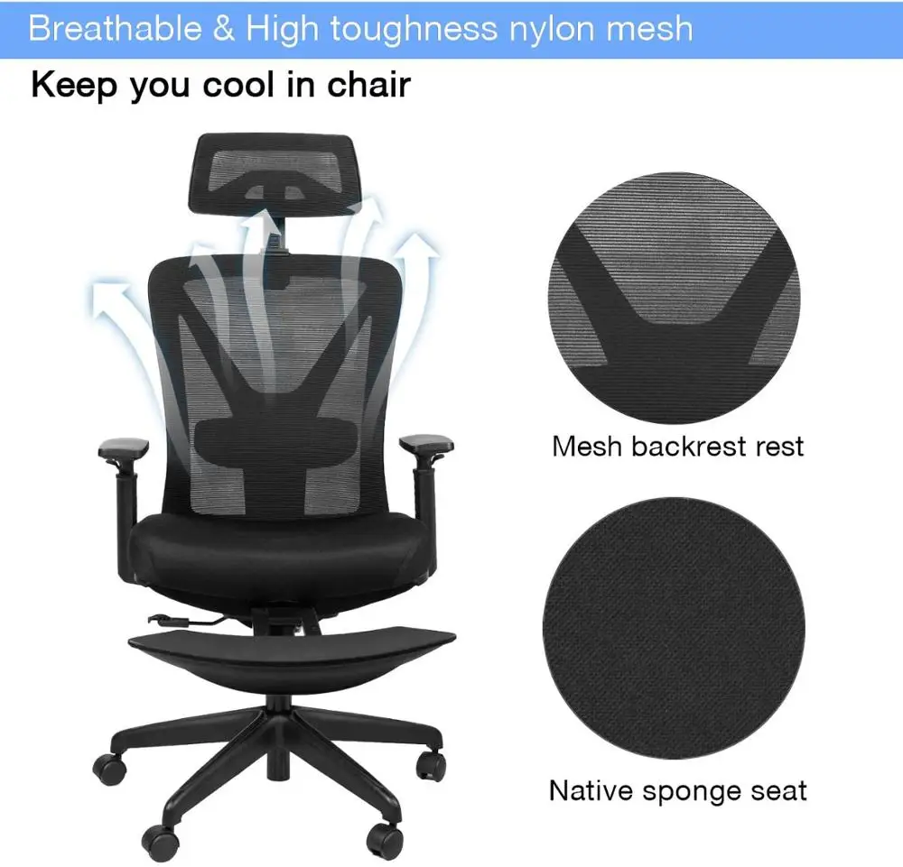 

Reclining OffIce Chair Capacity Ergonomic Computer Mesh Recliner Office Furniture Executive Swivel Office Desk Chair Task Chairs