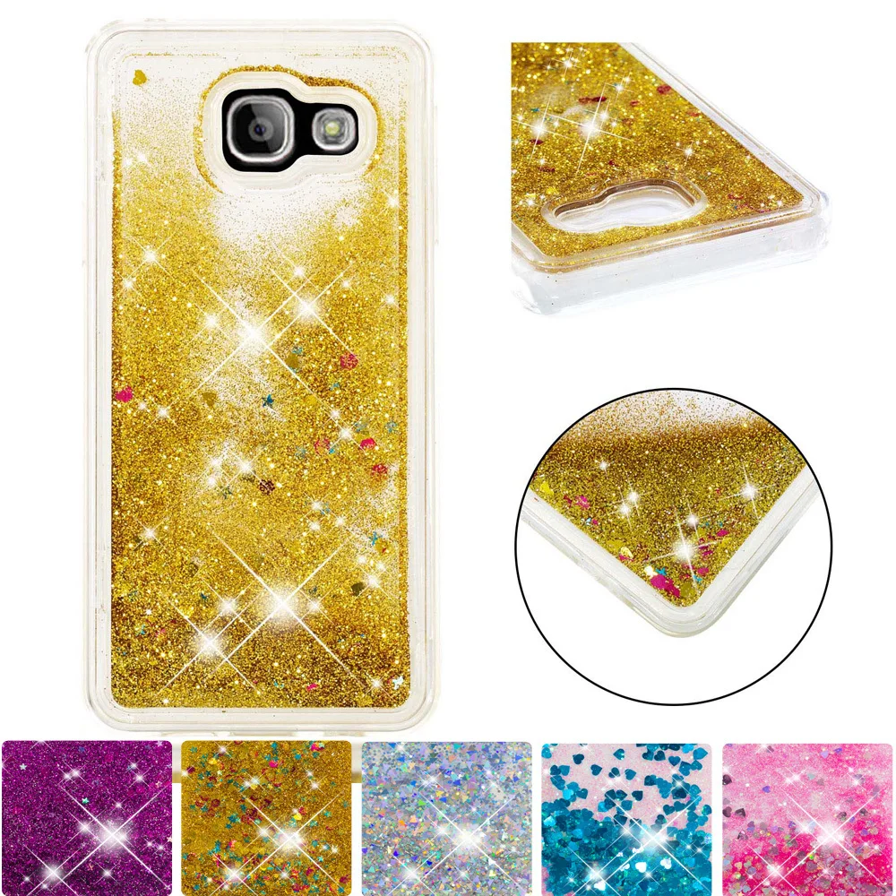 A36 Cute Case for Samsung Galaxy A3 2016 Glitter Dynamic Quicksand Liquid Full Cover SM-A310F/DS SM-A310F Silicone Bumper Cases | Мобильные