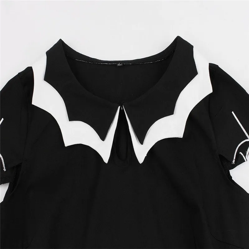 Хэллоуин XL 5XL размера плюс платье с вышивкой летучая мышь женские вечерние платья в стиле панк готическое платье с бантом одежда качели Vestidos N20