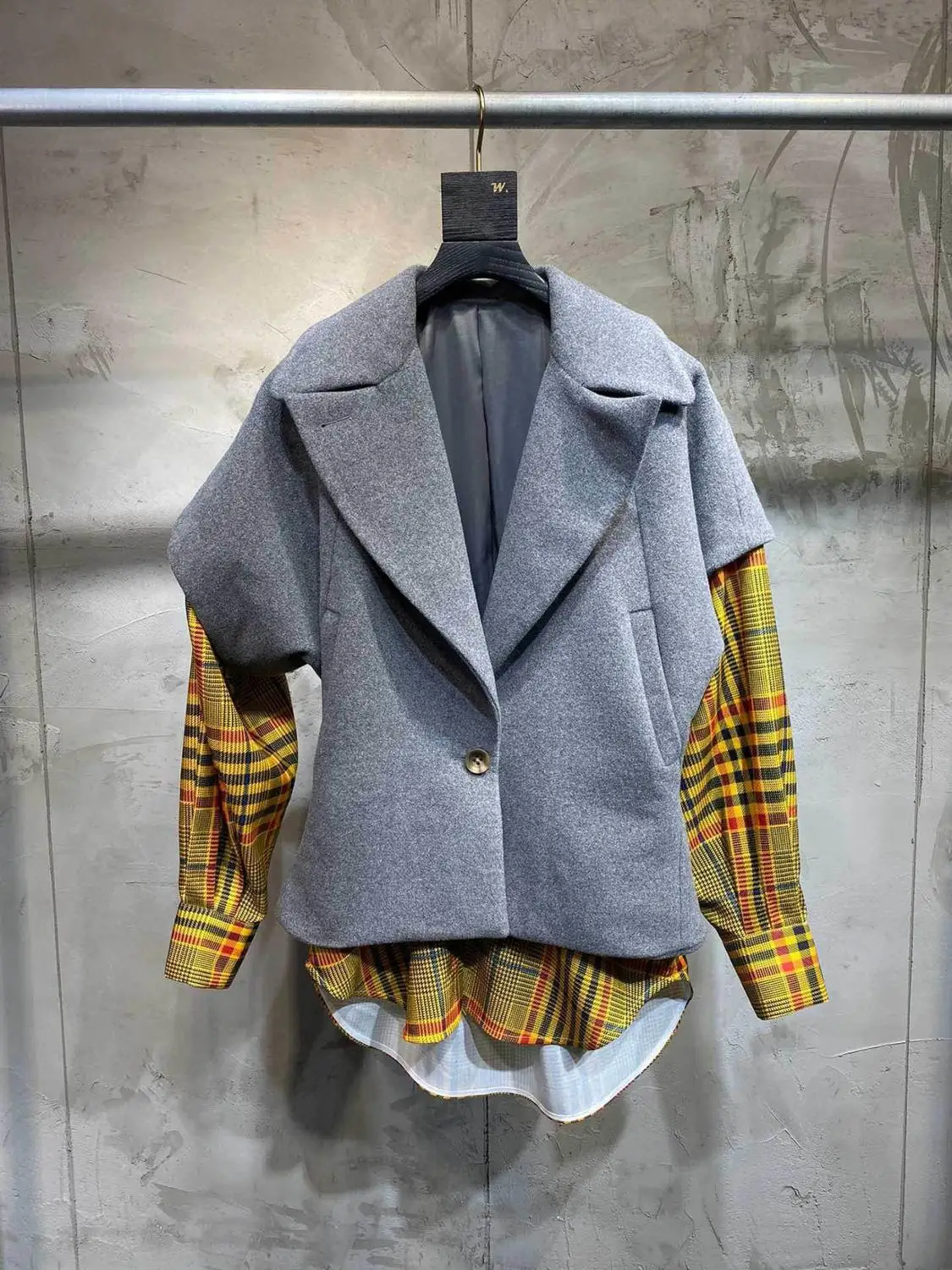 2019FW winner роскошная женская шерстяная Лоскутная куртка, пальто, женская Повседневная Верхняя одежда на одной пуговице для дам, одежда ddxgz2 11,14