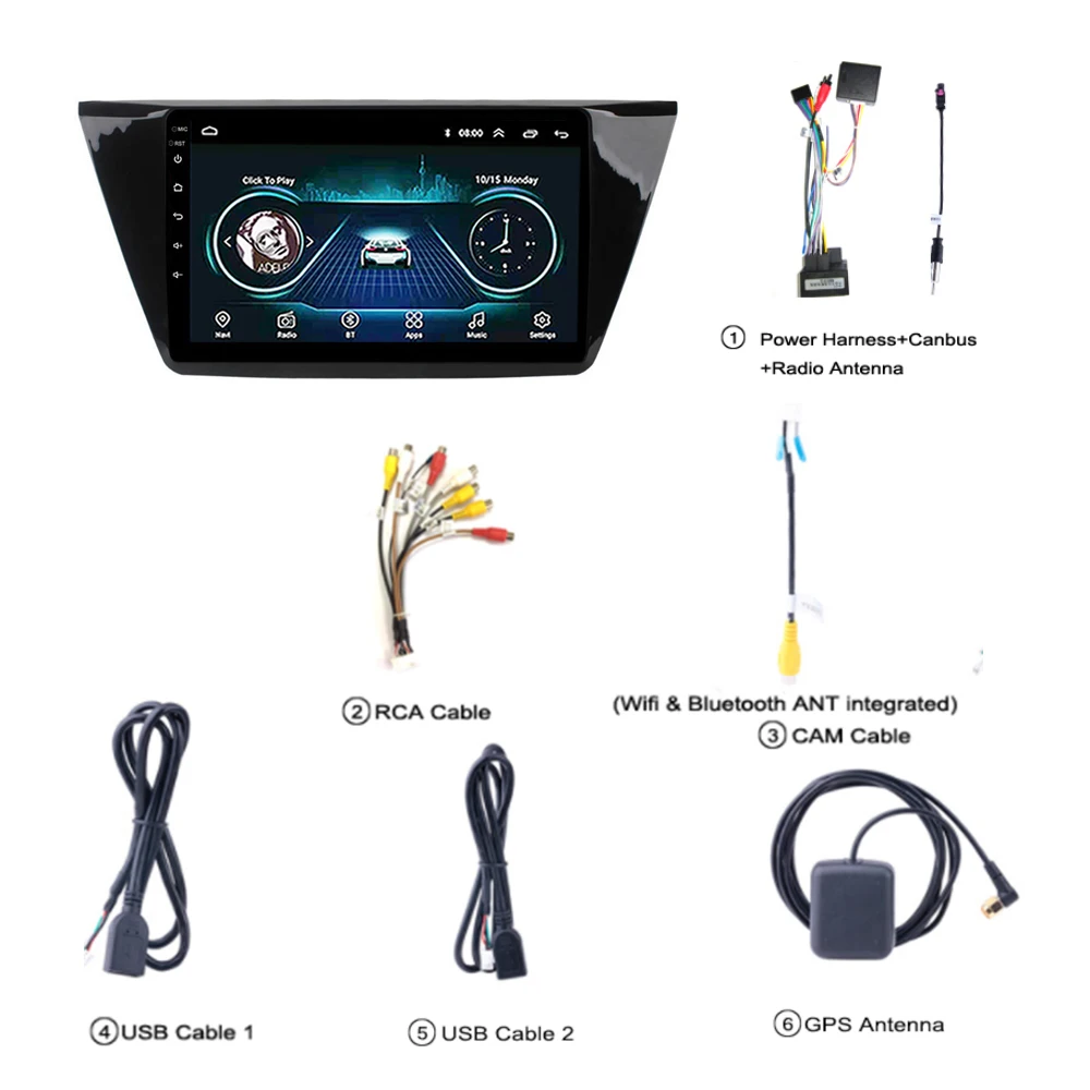 Автомагнитола для tiguan L 2017 2018 мультимедийная система DVD GPS SWC камера заднего вида Wi