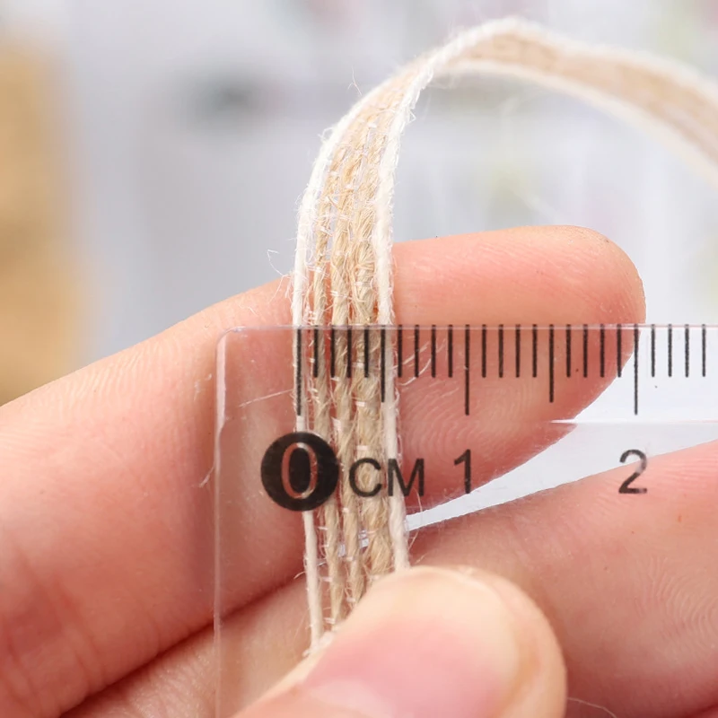 Natural Vintage Jute Burlap Hessian Ribbon With Lace 10M/Roll Rustic Wedding Decoration Party DIY Craft Christmas Gift Packaging
