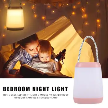 

Home Desk LED Night Light 3 Modes 4W Waterproof Handle with Handle Large Irradiation Area Outdoor Camping Emergency Lamp