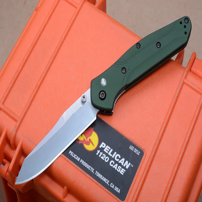 High quality 940 Folding Knife S30V Blade knifes GREEN aluminum handle knife Camping knife Tactical Hunting Survival Knives