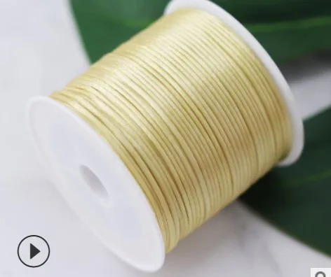 50Meters X 1MM Chinese Knot Rattail Satin Cord for Braided Macrame String Jewelry Findings Beading Rope 34 Colours 