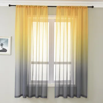 

Ombre Drape Living Room Voile Panel Bedroom Window Curtain Privacy Gradient Color Cafe Reversible Romantic Tulle Home Decor