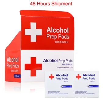 

100pcs/lot Alcohol Prep Swap Pad Wet Wipe For Antiseptic Skin Cleaning Care Jewelry Mobile Phone Glasses Clean Tool Alcohol Pads