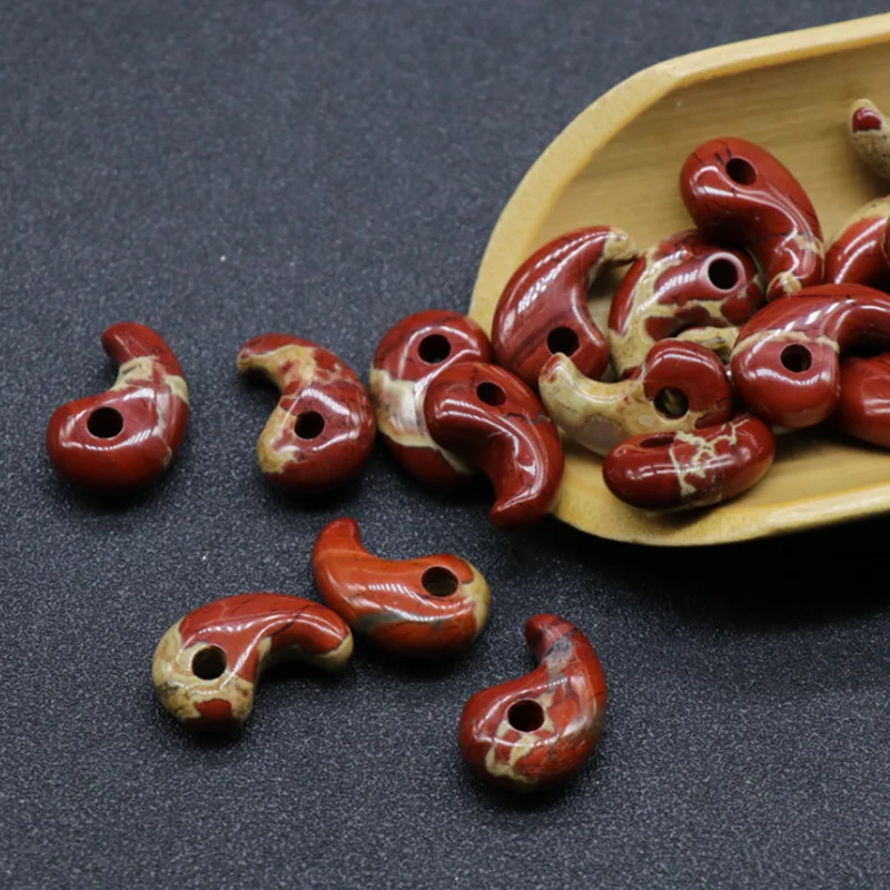 2pcs/lot 15*23mm Natural Stone Charms Pendant Red Yin Yang Hook Beads For DIY Jewelry Accessories | Украшения и аксессуары