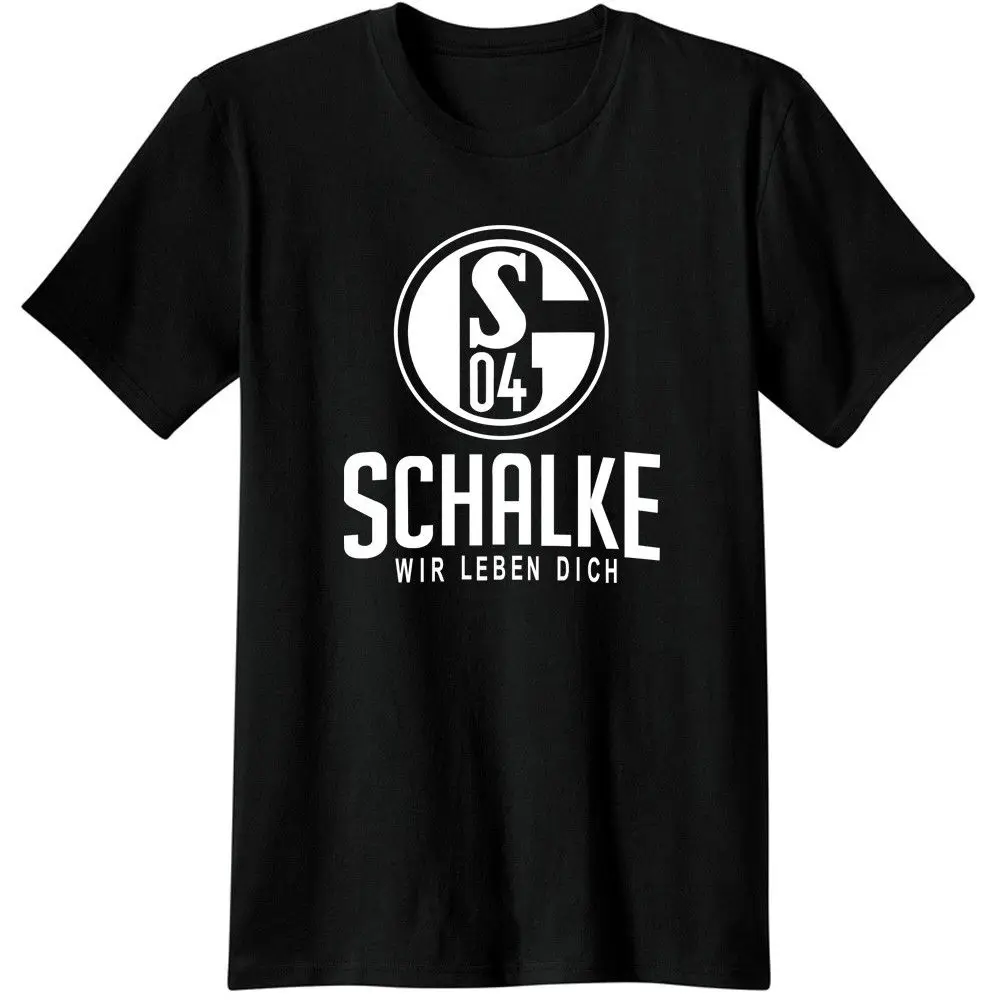 

2018 New Men'S Schalke O4 Kurzarm T-Shirt FuBball fan wir leben dich Remington Logo Print T Shirt Men 100% Cotton T-shirt