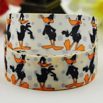 

7/8'' 22mm,1" 25mm,1-1/2" 38mm,3" 75mm Daffy Duck Cartoon Character printed Grosgrain Ribbon party decoration X-02255 10 Yards
