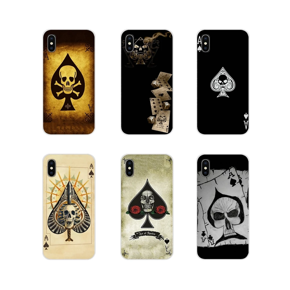 Ace Of Spades череп тату для Apple iPhone X XR XS 11Pro MAX 4S 5S 5C SE 6S 7 8 Plus ipod touch 5 6 прозрачный ТПУ чехол