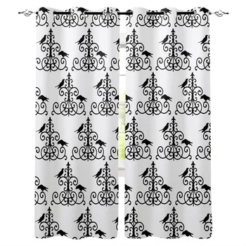 

New Luxury Curtains Halloween Theme Black Crow Window Curtains Home Living Room/bedroom Decor Curtains for Living Room