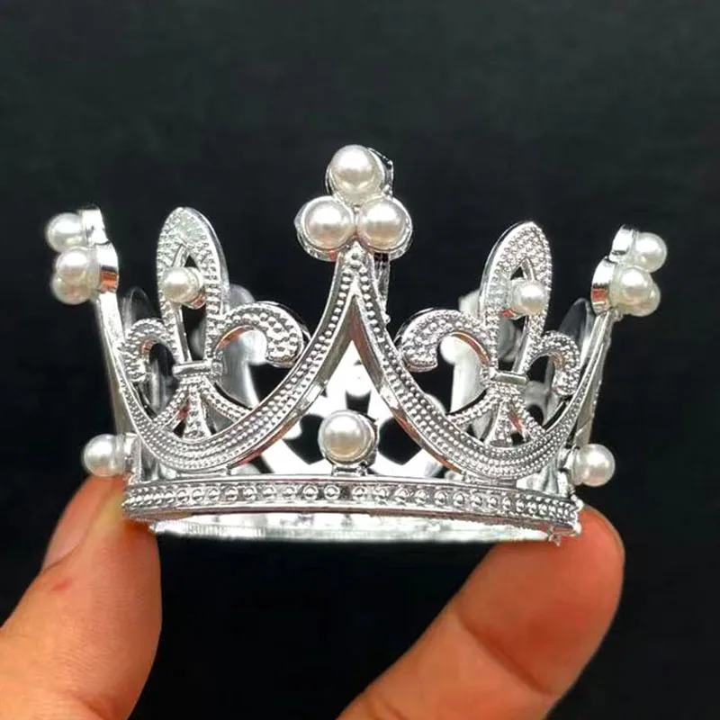 Pearl Crystal Crown Tiara Hair Ornaments Princess Wedding Birthday Baking Cake party decorations birthday party supplies cake topper cake decorations cake toppers gold leaf cake decorations