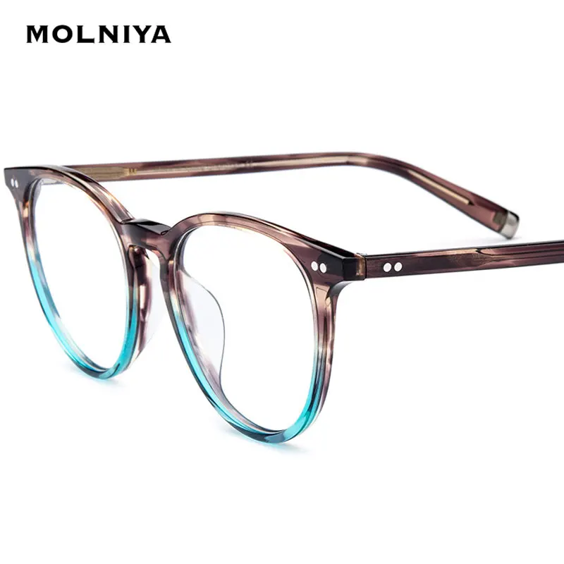

Acetate Eyeglasses Frame Men High Quality Vintage Round Optical Frames Eye Glasses for Women Spectacles Eyewear