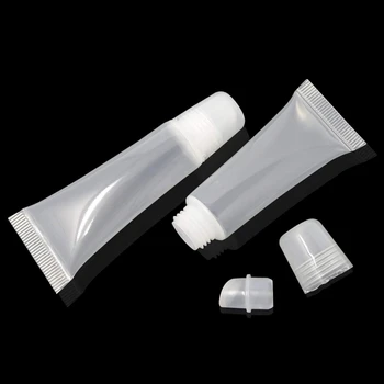 

8ml 10pcs Refillable Bottles Mini Clear Empty Lip Gloss Balm Container Soft Tubes Makeup Box Bottle Cosmetic Containers