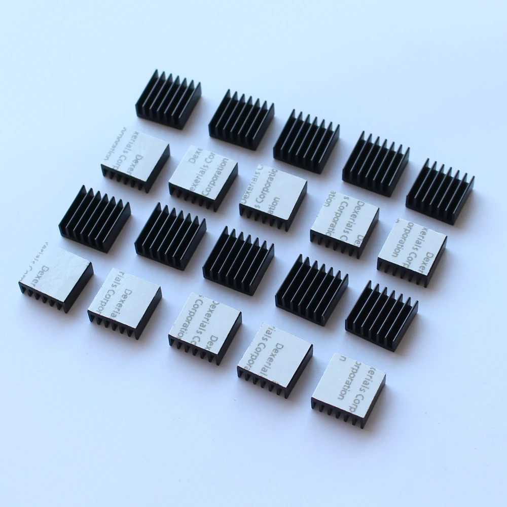 dissipador de calor com fita térmica condutora, 14x14x6mm com 10 peças