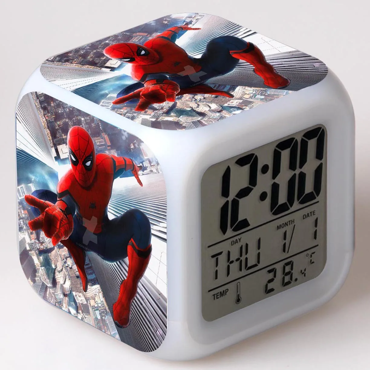 9 Человек-паук мультяшный будильник детские игрушки led reloj будильник, цифровой будильник Человек-паук Пробуждение свет стол reveil wekker - Цвет: 9