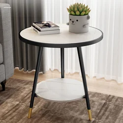 Mesa de sofá de lujo con luz nórdica, mesita de noche de esquina pequeña para sala de estar, simple y moderna, redonda, طولقهووة
