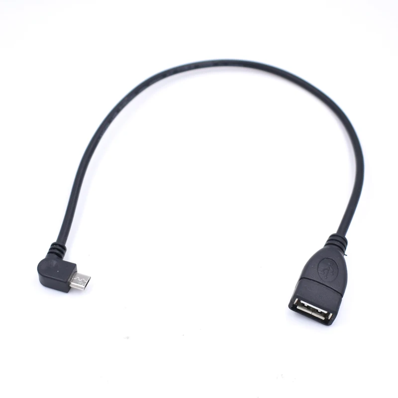 30 см правый угол микро USB папа хост USB2.0 Женский OTG Кабель адаптер для Android