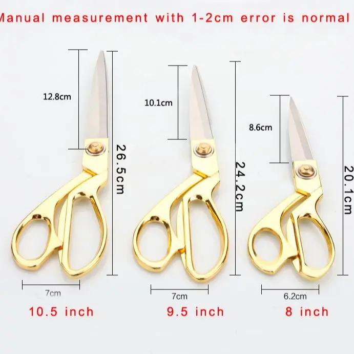 10.5'' Gold Fabric Scissors Stainless Steel sharp Tailor Scissors clothing  scissors Professional Heavy Duty Dressmaking Shears Sewing Tailor 