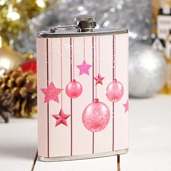 

Flask 240 ml "Christmas decorations", metal, leatherette, cream 3629285