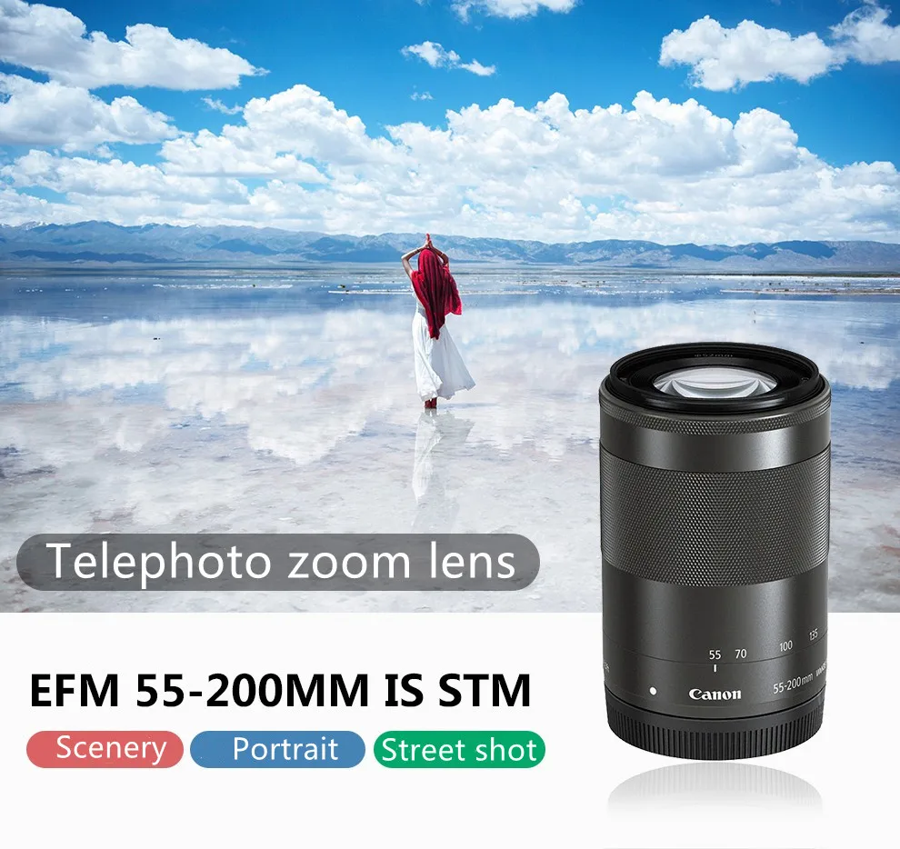 カメラ レンズ(ズーム) Canon EF M 55 200mm f/3.5 6.3 IS STM lens 55 200 micro single lens 