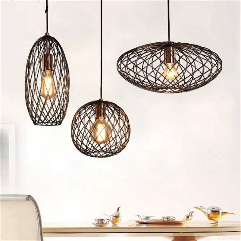 

Nordic Design Loft Edison LED Pendant Light Iron Retro Hanging Lamp Industrial Lights Pendant Lighting For Home Decor Fixtures