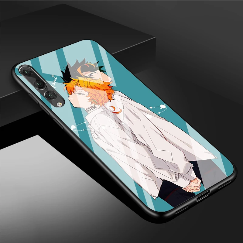 The Promised Neverland anime Tempered Glass Phone Case For Huawei P20 P30 P40 P40 Lite Pro Psmart Mate 20 30 Cover Shell huawei snorkeling case Cases For Huawei