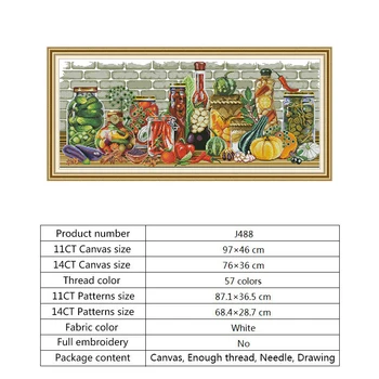 All Kinds of Vegetables Cross-stitch for Needlework Embroidery Kit 14CT Printed Canvas 11CT Counted DMC DIY Handmade Home Decor 2