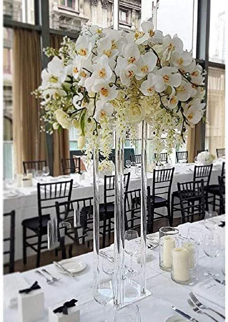 Vaso di fiori trasparente per la decorazione di nozze