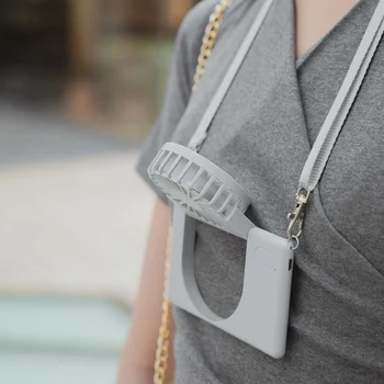 

2020 New Folding Hanging Neck Fan Air Cooler Fan Outdoor Convenient USB Charging Creative Student Mini Electric Air Cooling Fan